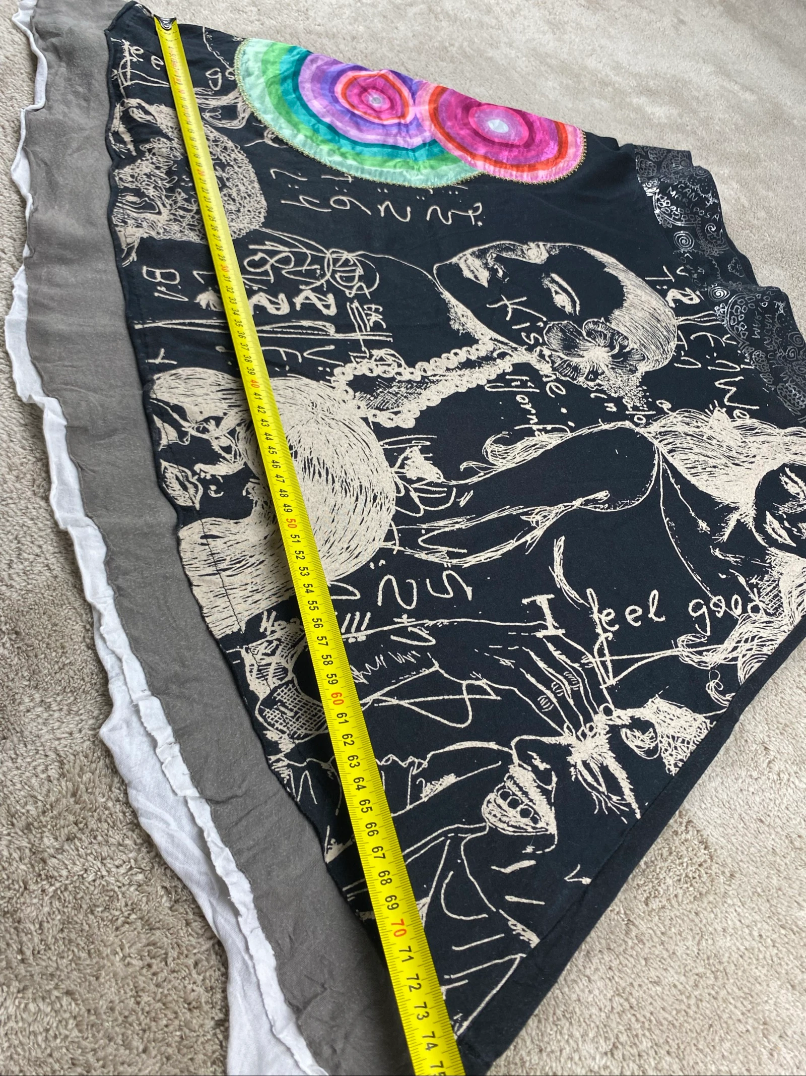 Desigual Saia Midi Estampa Artística Boho Y2K Tamanho G – photo 13